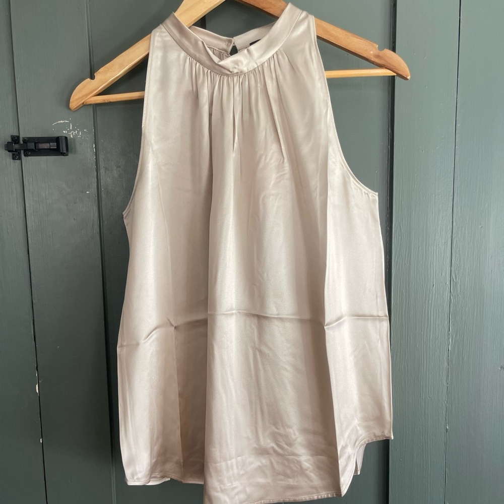 NWT Champagne Quince Silk Halter Top